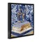 Stupell Industries Blue Fashion Book Pile Framed Floater Canvas Wall Art